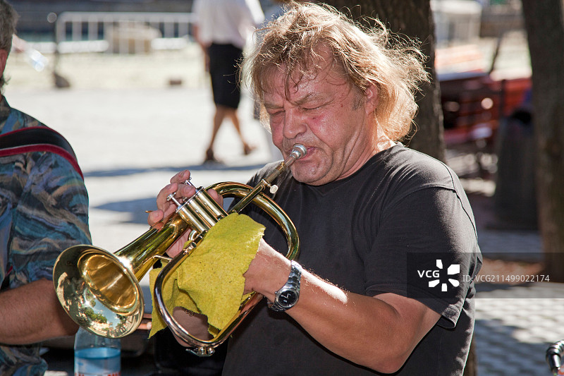 乌克兰利沃夫的音乐家图片素材