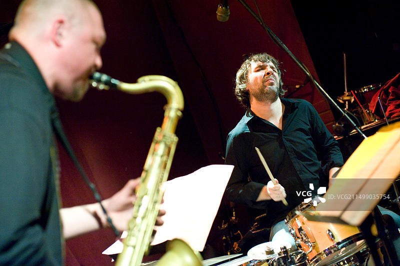 波兰华沙市中心Tygmont俱乐部的爵士音乐会图片素材