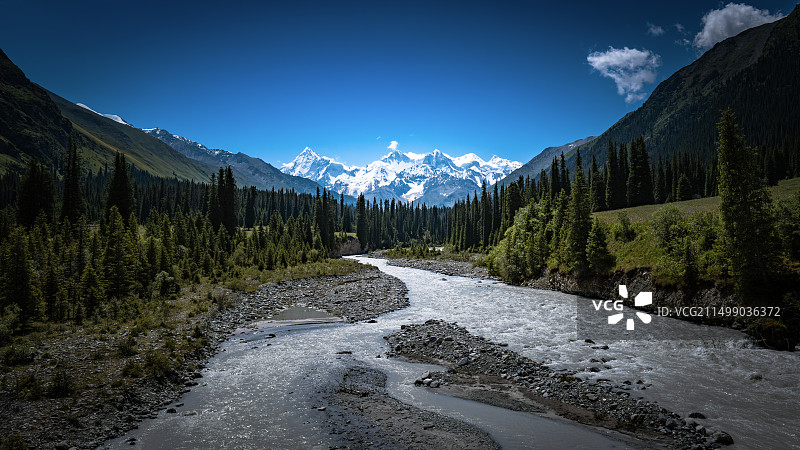 伊犁夏塔景区木札尔特冰川图片素材