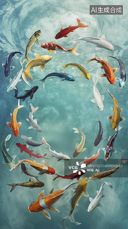 【AI数字艺术】五颜六色的鱼图片素材