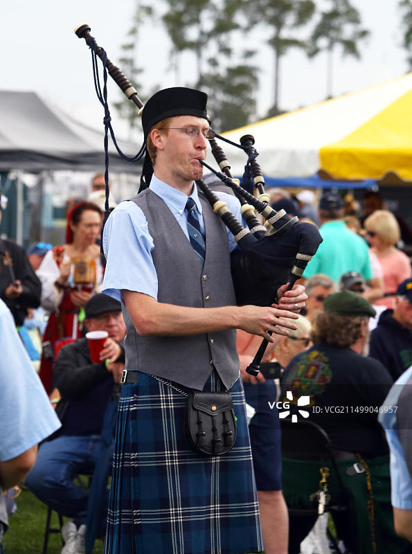 南卡罗来纳州默特尔比奇高地运动会开幕式上的风笛手图片素材