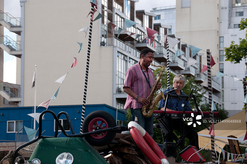 伦敦里 Mile End 公园爵士乐水上市场图片素材