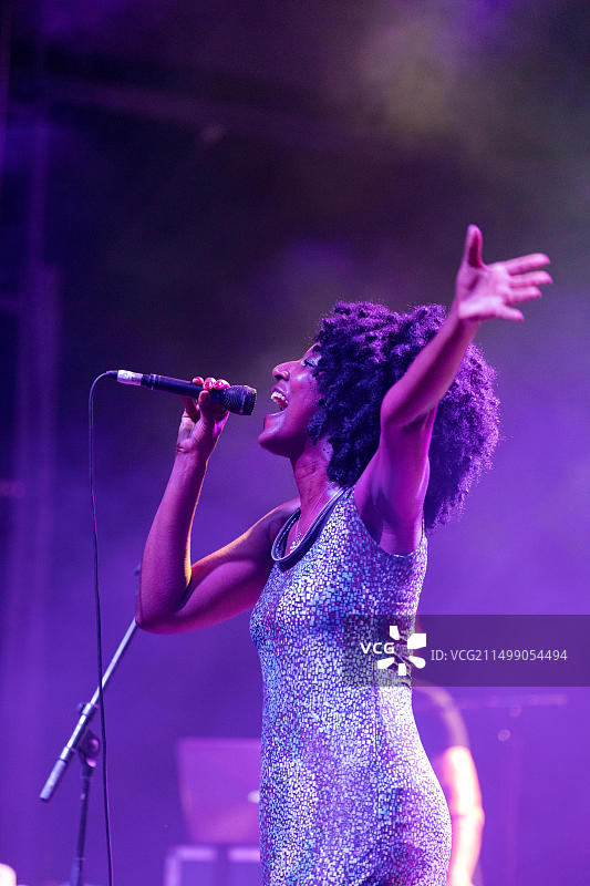 加拿Quebec省Montreal市蒙特利尔爵士音乐节巴西歌手“DaCruz”图片素材