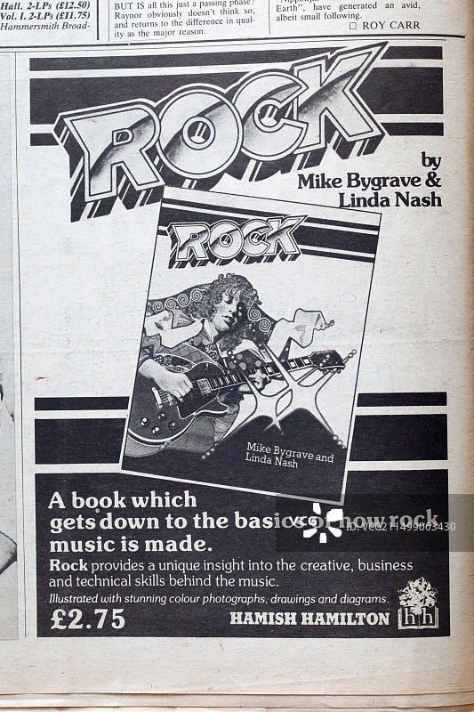 NME 1970年代摇滚乐书籍广告图片素材
