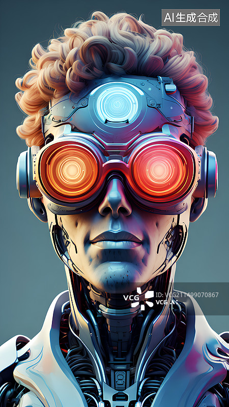 【AI数字艺术】戴VR眼镜的人图片素材