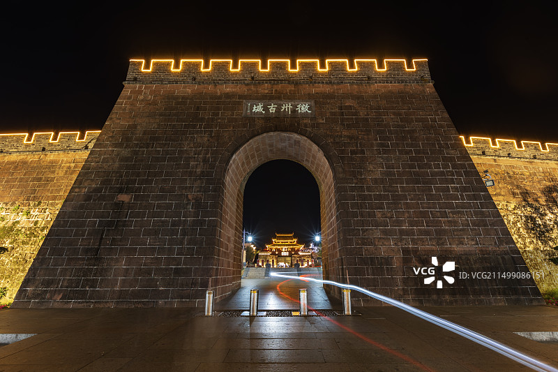 徽州古城的夜景图片素材