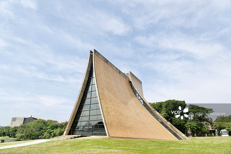 台湾省台中市东海大学路思义教堂 贝聿铭建筑设计图片素材