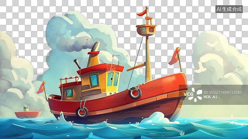 【AI数字艺术】船只 卡通的图片素材