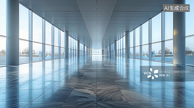 【AI数字艺术】现代城市建筑内部空间图片素材
