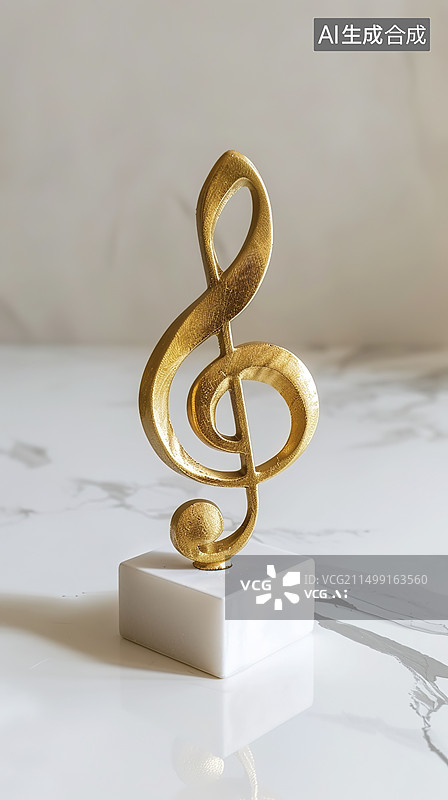 【AI数字艺术】音乐黄金奖杯图片素材