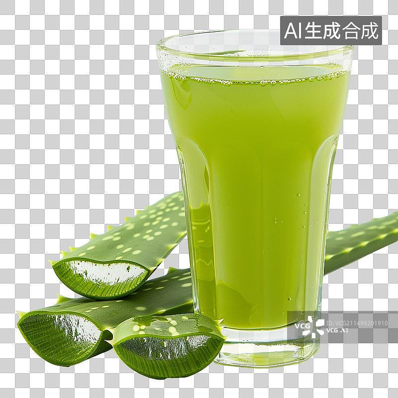 【AI数字艺术】健康芦荟果汁PNG免抠元素图片素材