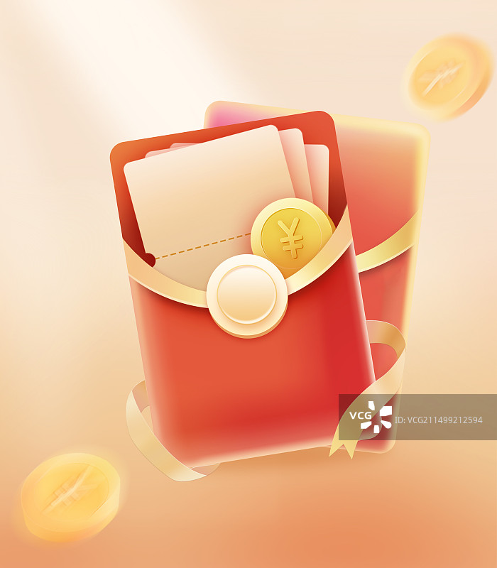 红包金币优惠券金色背景渐变图片素材