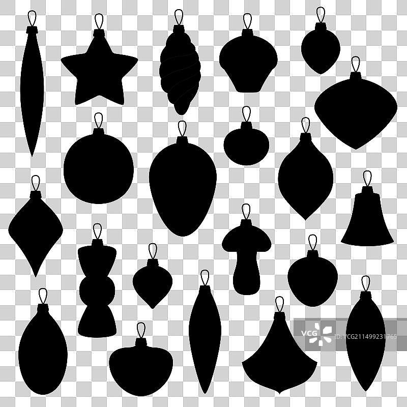 黑色圣诞树剪影合集图片素材