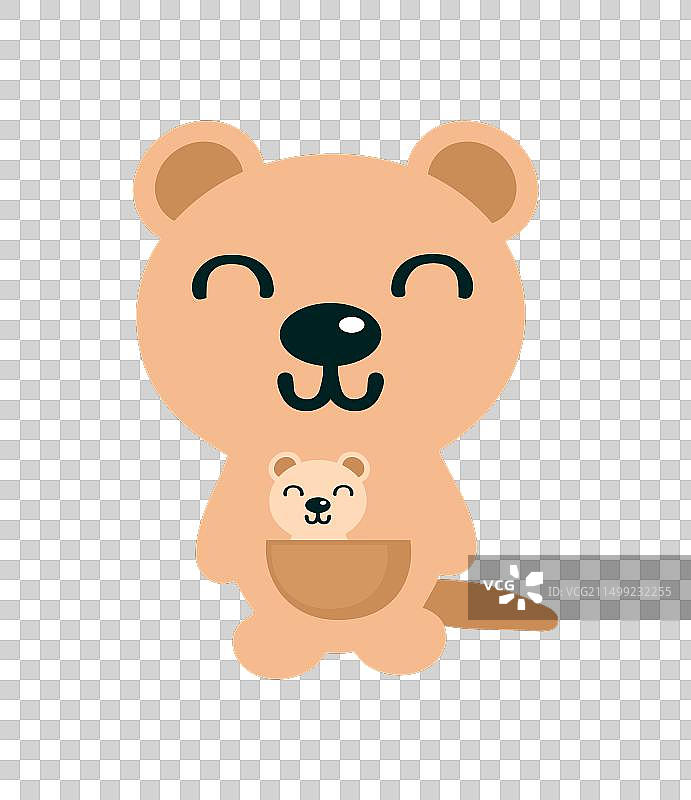 可爱手绘短尾矮袋鼠宝宝图片素材