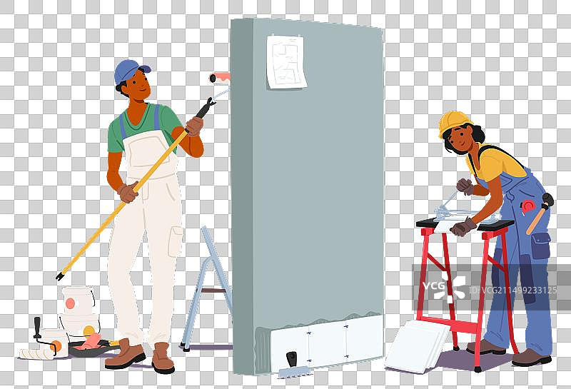 男人和女人建筑工人图片素材