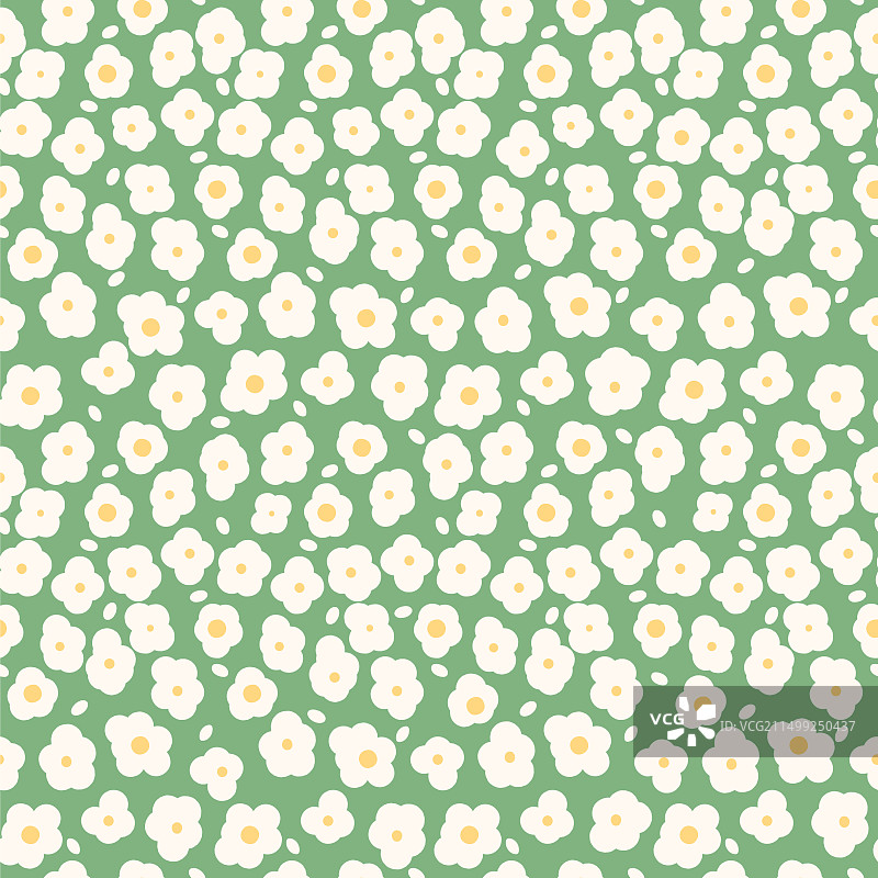 白色野花草甸无缝图案图片素材