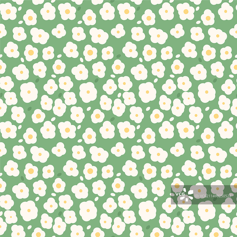 白色小野花草地无缝图案图片素材