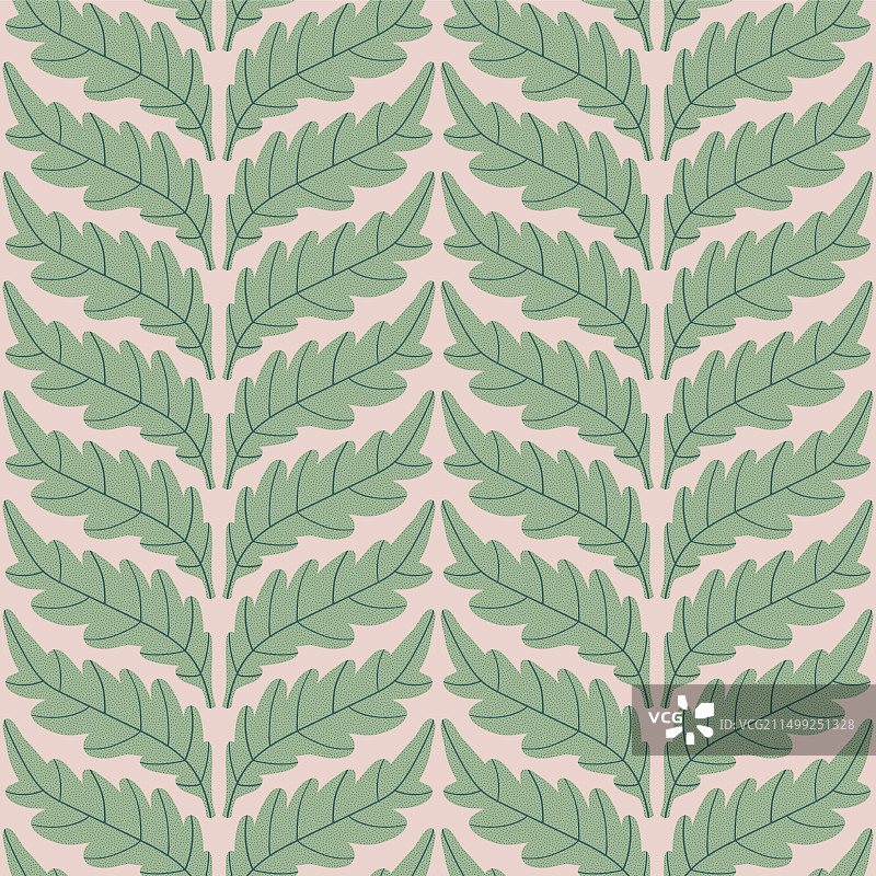 橡树叶花卉无缝图案图片素材