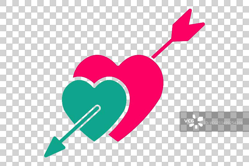 带箭头的丘比特爱心图标图片素材