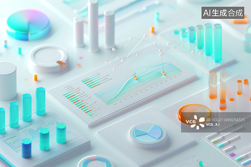 【AI数字艺术】可视化数据科技分析场景图片素材