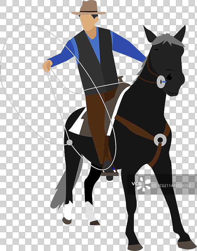 套索骑马男子图标图片素材