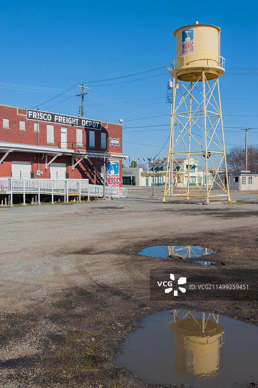 美国俄克拉荷马州马斯科吉的弗里斯科货运站大楼内的俄克拉荷马州音乐名人堂图片素材