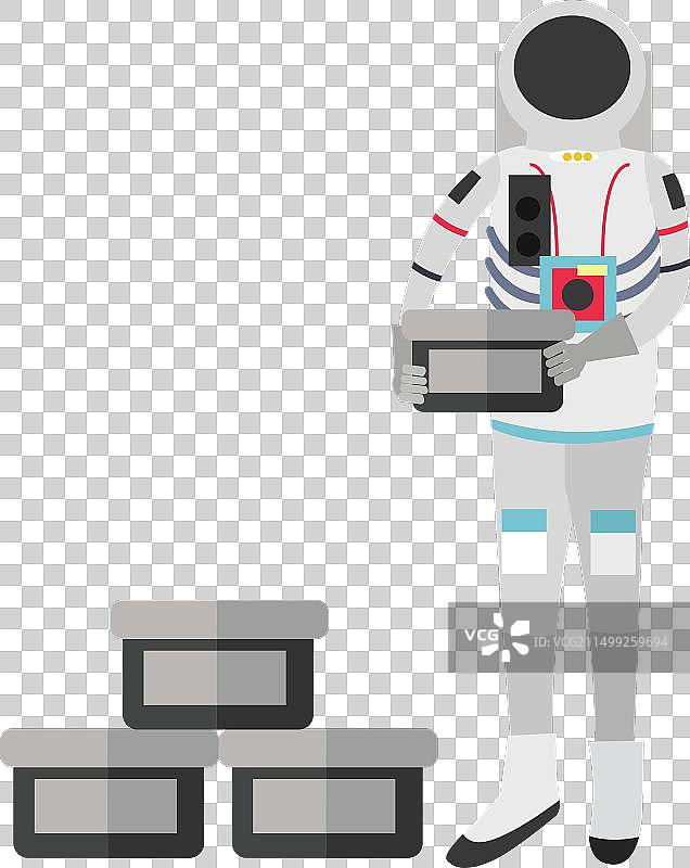 宇航服头盔宇航员堆叠包图片素材