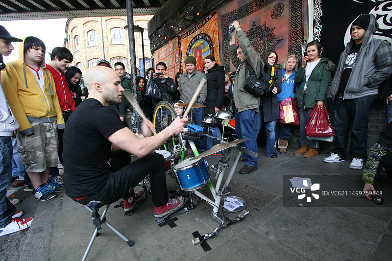 卡姆登镇的街头艺人图片素材