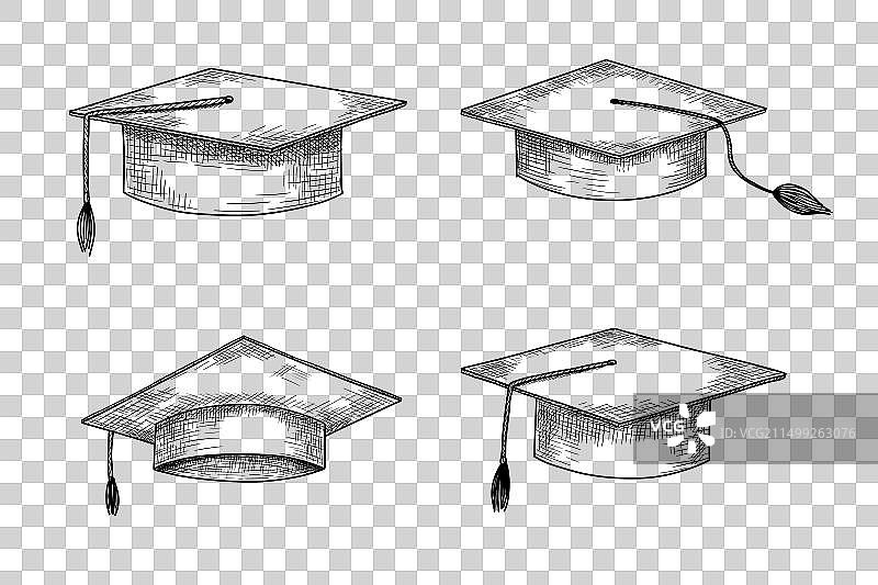 手绘大学毕业帽草图合集图片素材