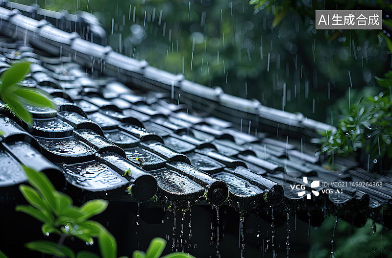 【AI数字艺术】湿植物全帧拍摄图片素材