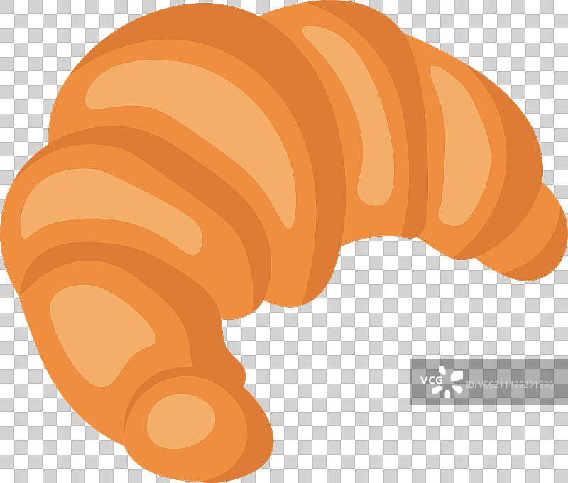 扁平风卡通棕色美味法式羊角面包图标图片素材