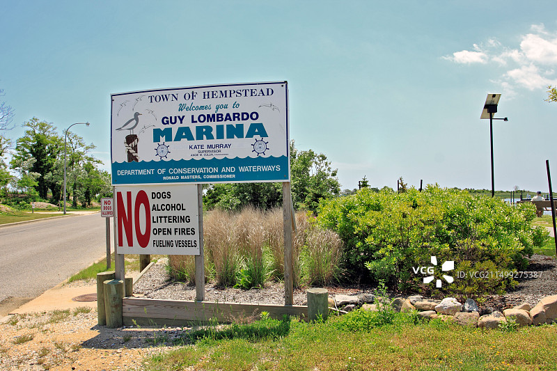 纽约长岛自由港的隆巴多码头图片素材