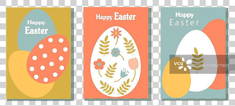 复活节卡片抽象彩蛋春花套装图片素材