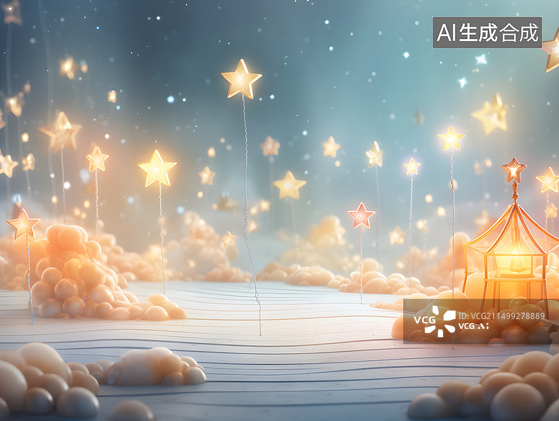 【AI数字艺术】卡通小星星六一儿童节背景图片素材