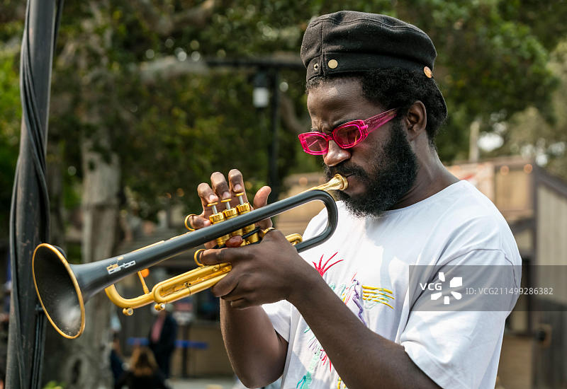 Giveton Gelin四重奏在2021年蒙特雷爵士音乐节上的表演图片素材