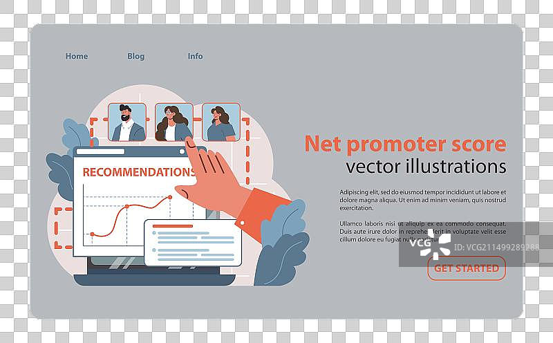 分析客户的净推荐值概念图片素材
