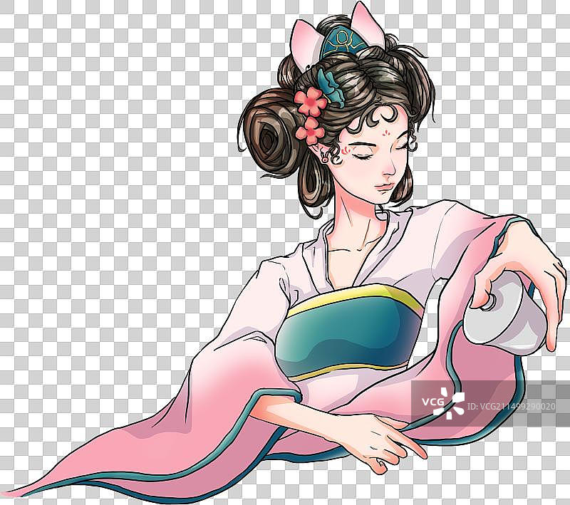 美女泡茶图片素材