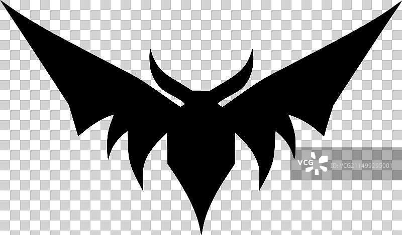 蝙蝠黑白线图标图片素材