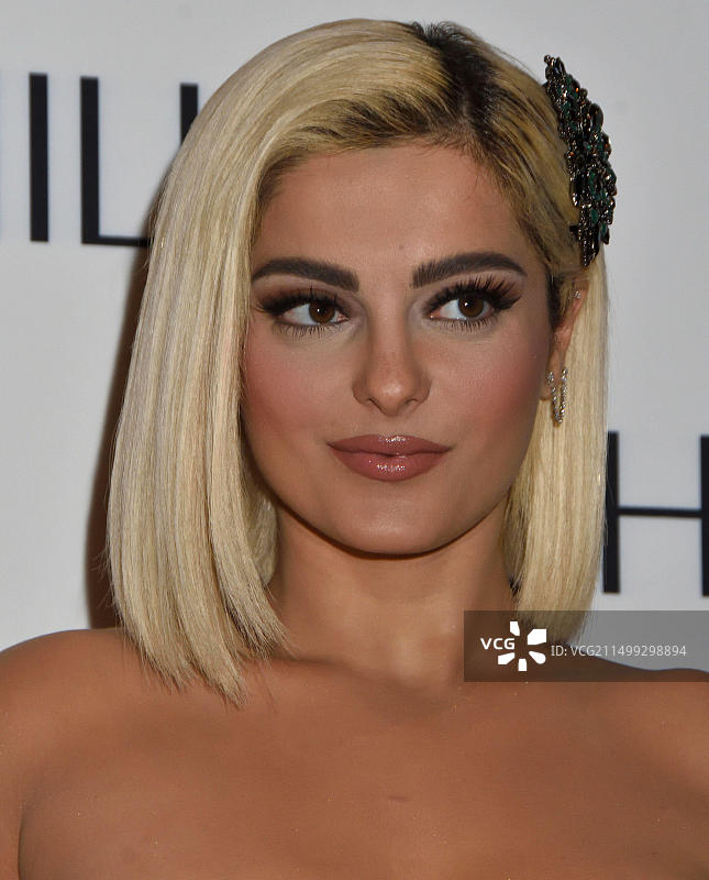 美国纽约：美国创作歌手Bebe Rexha在Sherri Hill时装秀上图片素材