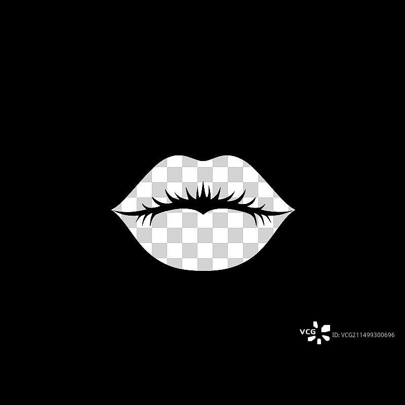 嘴唇 - 极简扁平Logo图片素材