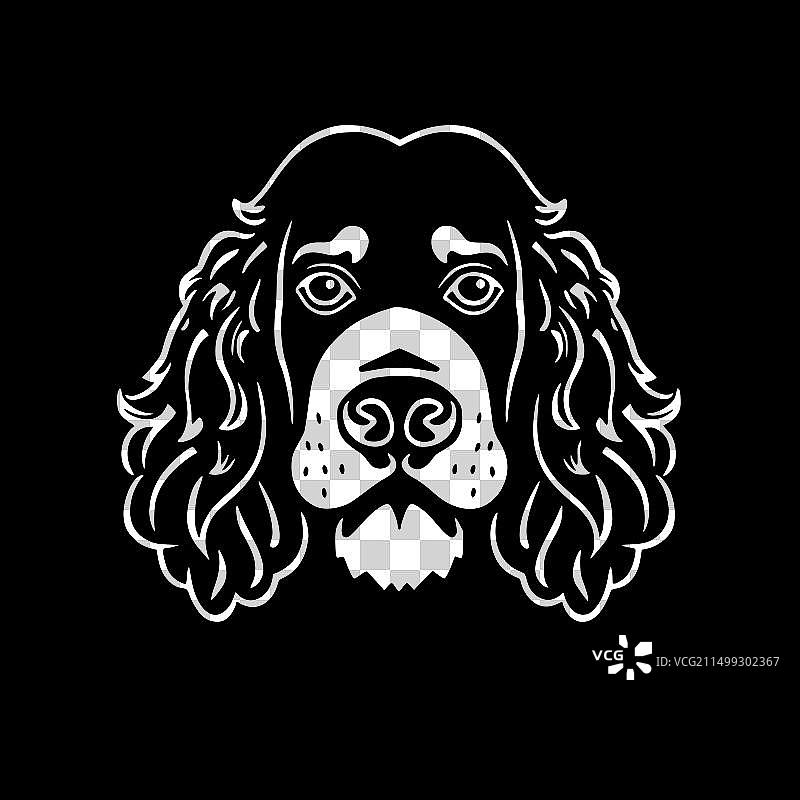 黑白贵宾犬隔离图标图片素材