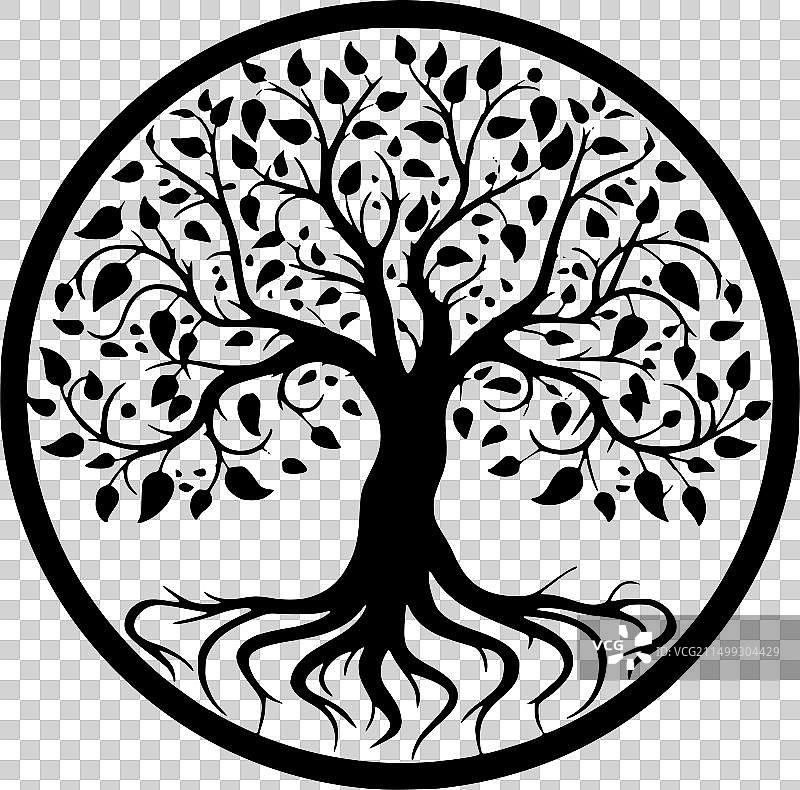 高品质树木Logo，适用于T恤图片素材