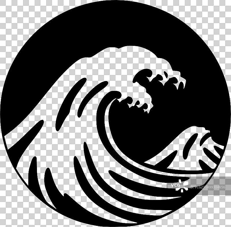 简约海浪剪影图片素材