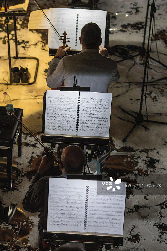 意大利西西里岛马西莫剧院歌剧《梦想黄昏》彩排图片素材