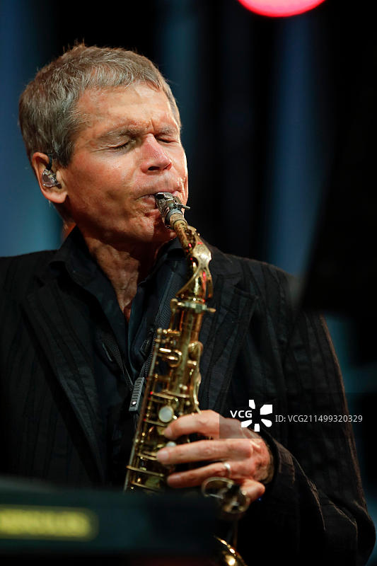 2018年7月18日，法国昂蒂布胡安莱班“胡安爵士”爵士音乐节：美国萨克斯管演奏家大卫·桑born图片素材