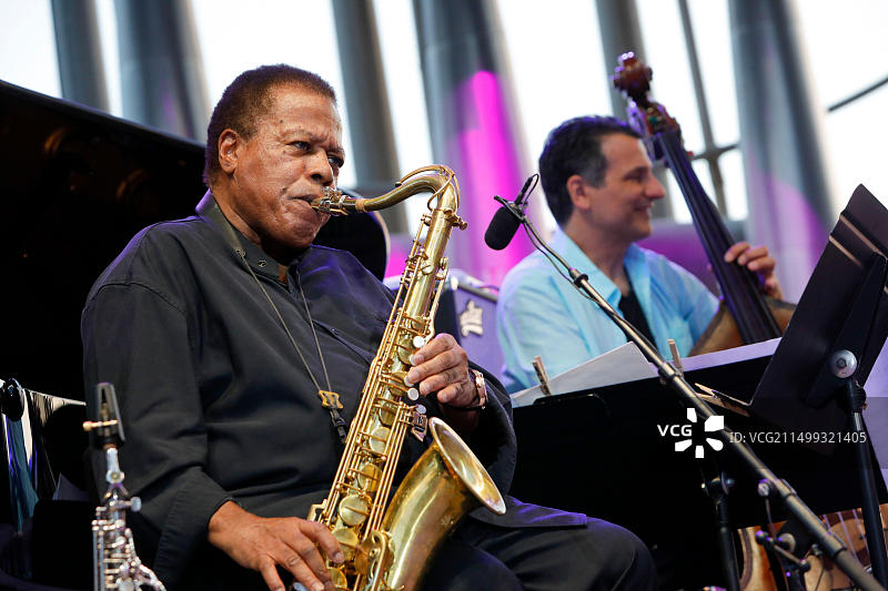 昂蒂布胡安莱潘爵士音乐节（06），2017年7月18日：萨克斯演奏家韦恩·肖特 - Lantonin/Andia.fr摄影图片素材