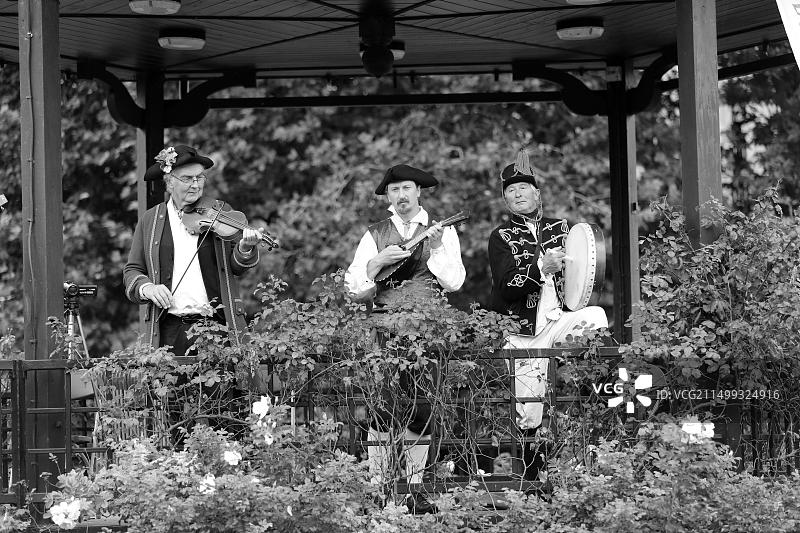 2014年9月，巴斯简·奥斯汀游行中的音乐家图片素材