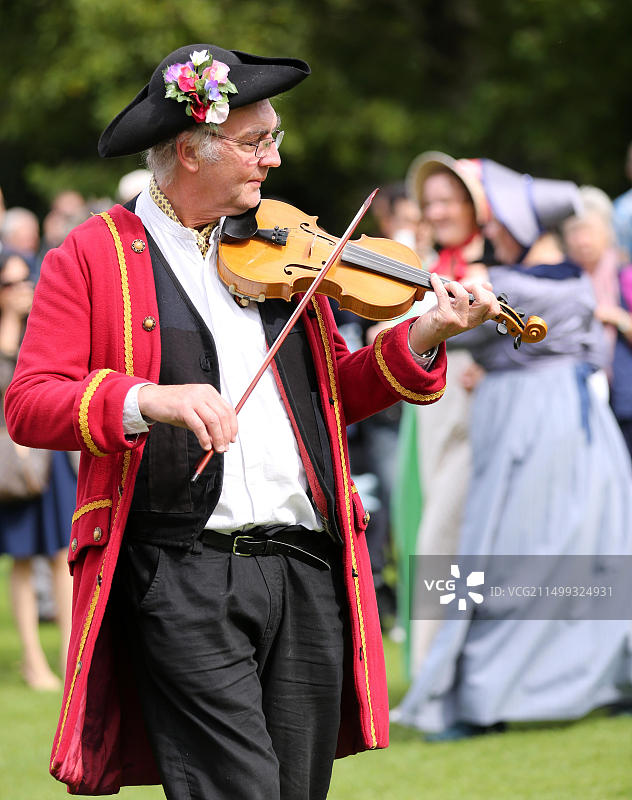 2014年9月，巴斯简·奥斯汀游行中的音乐家图片素材