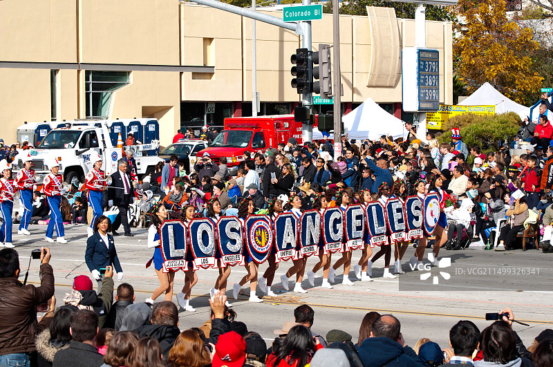 美国加州帕萨迪纳市第124届玫瑰花车游行图片素材
