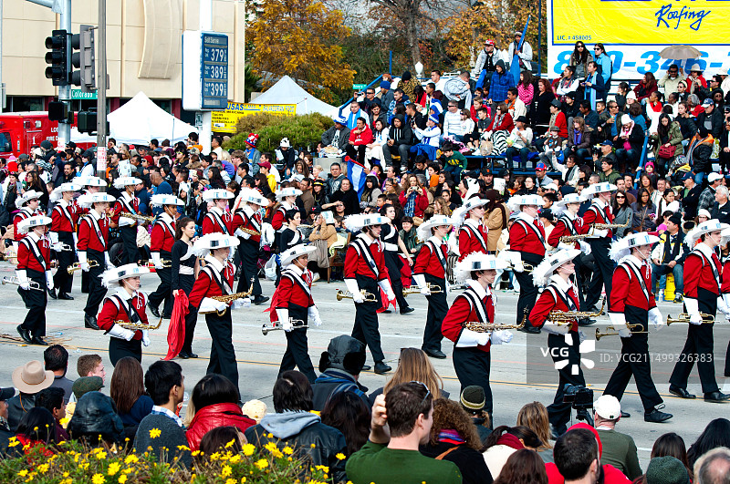美国加州帕萨迪纳市第124届玫瑰花车游行图片素材